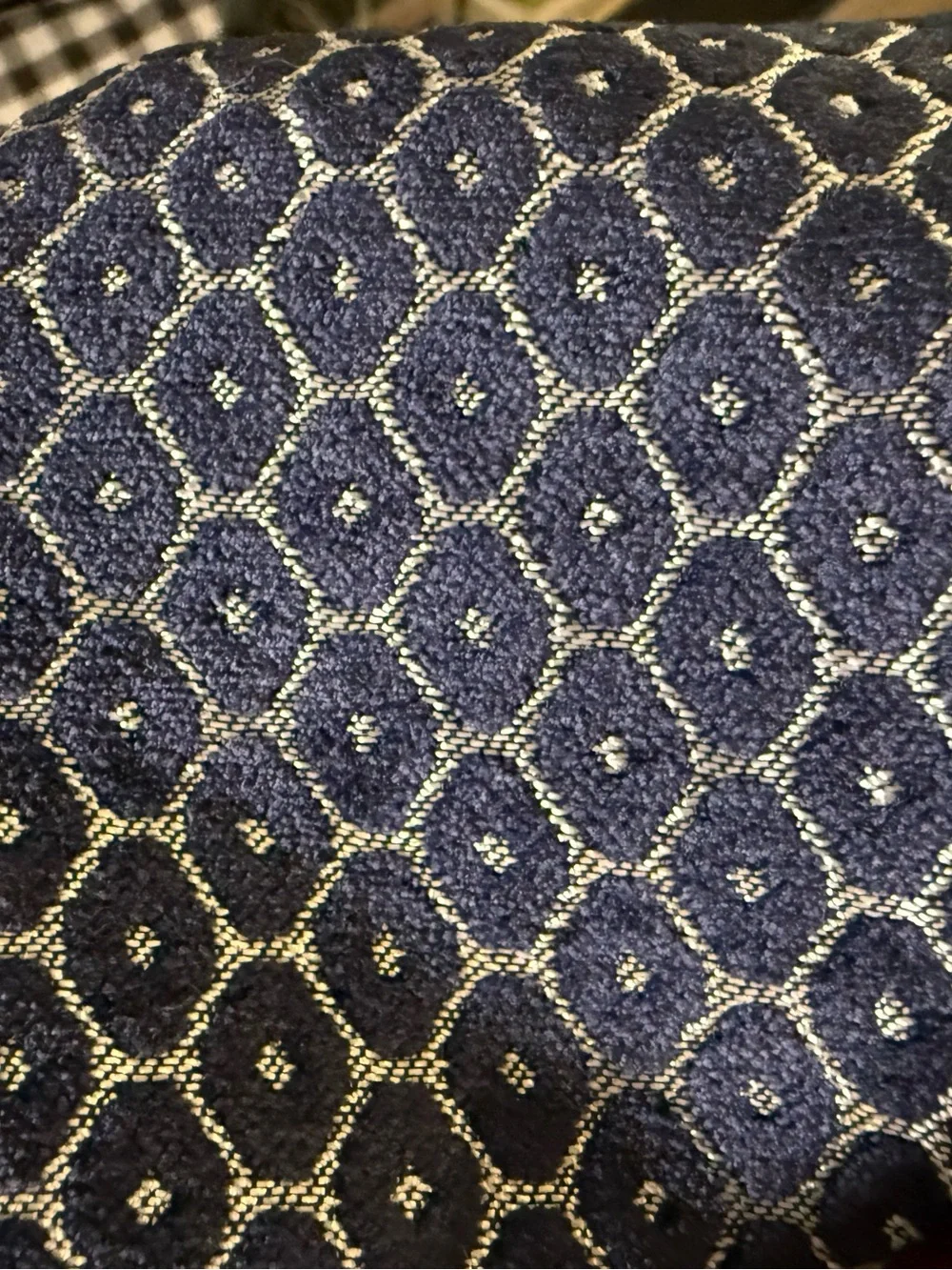 West Elm pillow cover geometric, honeycomb pattern.